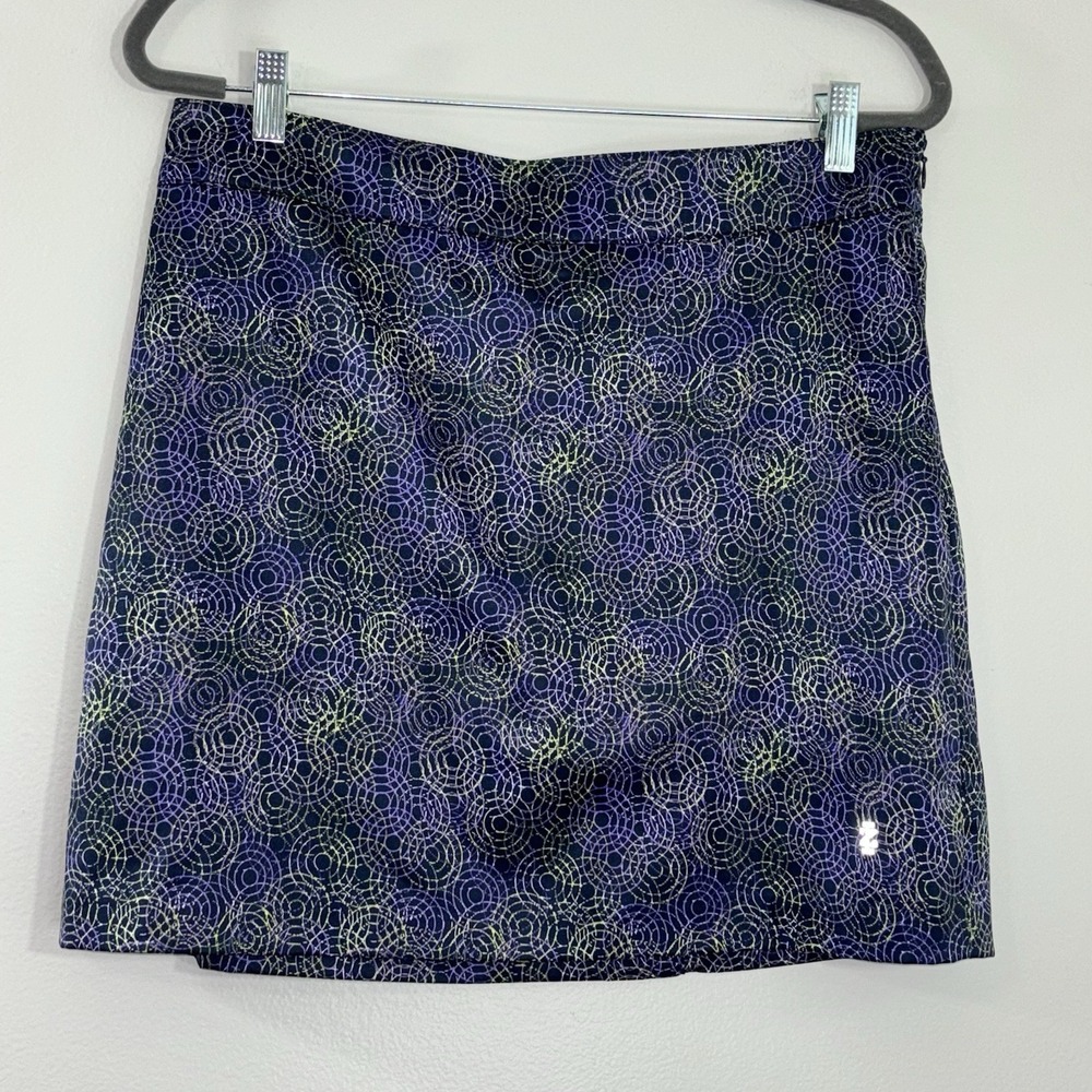 Izod Golf Skirt Skort Size 10 Geometeric Side Zip And Pocket EUC